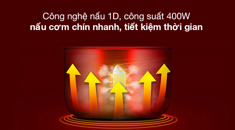 Công nghệ nấu 1D - Nồi cơm điện nắp gài Ava 1 lít JRC-100P