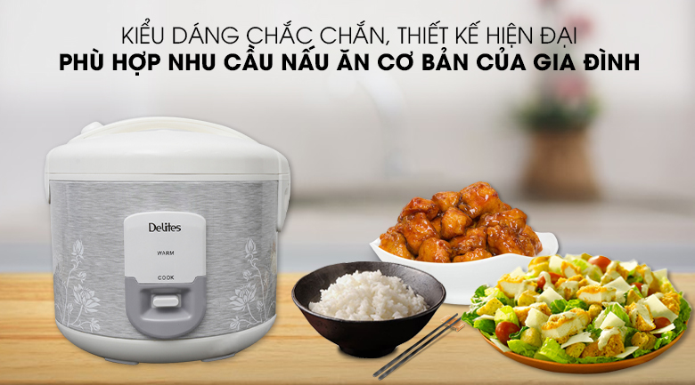 Nồi cơm nắp gài Delites NCG1805 - thiết kế trẻ trung.