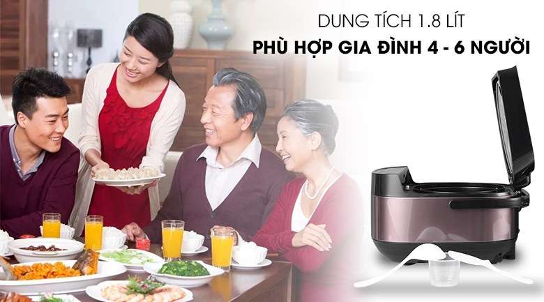 Dung tích Nồi cơm điện tử Ava TP40-CT01E 1.8 lít
