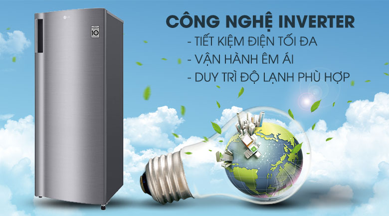 Tủ đông LG 165 lít GN-F304PS - Làm lạnh nhanh, tiết kiệm điện với công nghệ inverter