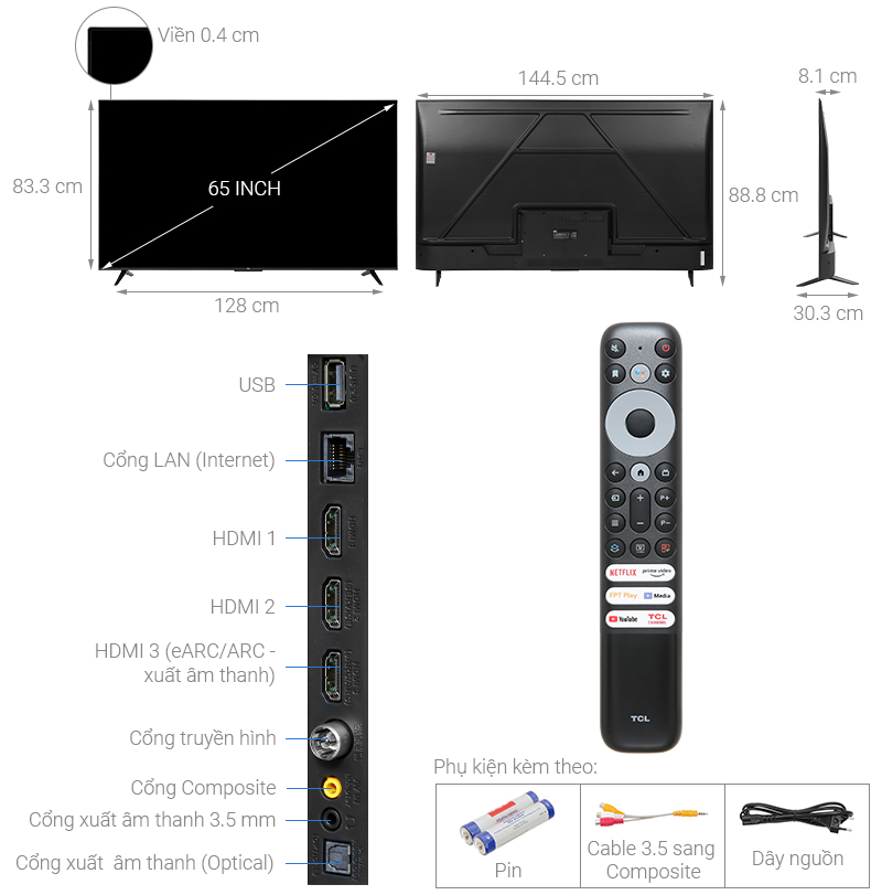 Google Tivi TCL 4K65P635
