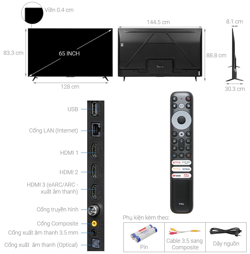 Google Tivi TCL 4K65P635