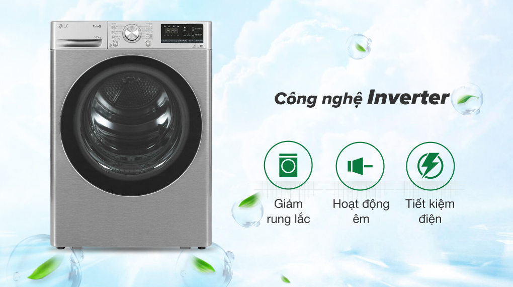 Máy sấy bơm nhiệt LG 10.5 Kg DVHP50P - Công nghệ Inverter