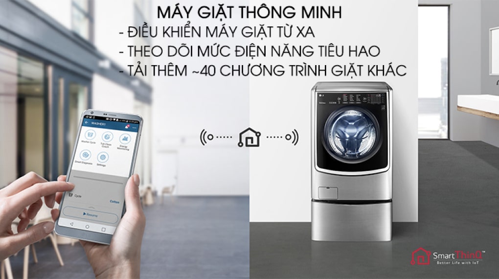 Máy giặt LG Twinwash Inverter F2721HTTV & T2735NWLV - Chức năng chẩn đoán thông minh qua điện thoại