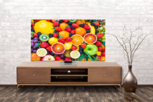 Empty interior of room with vase over brick wall background 3d rendering